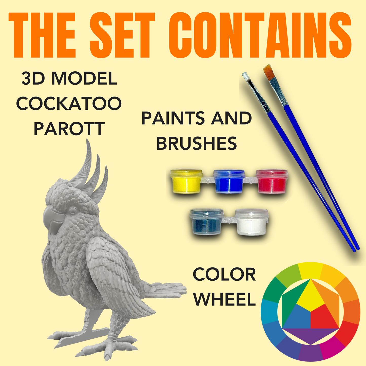 Papoušek kakadu - pohyblivý