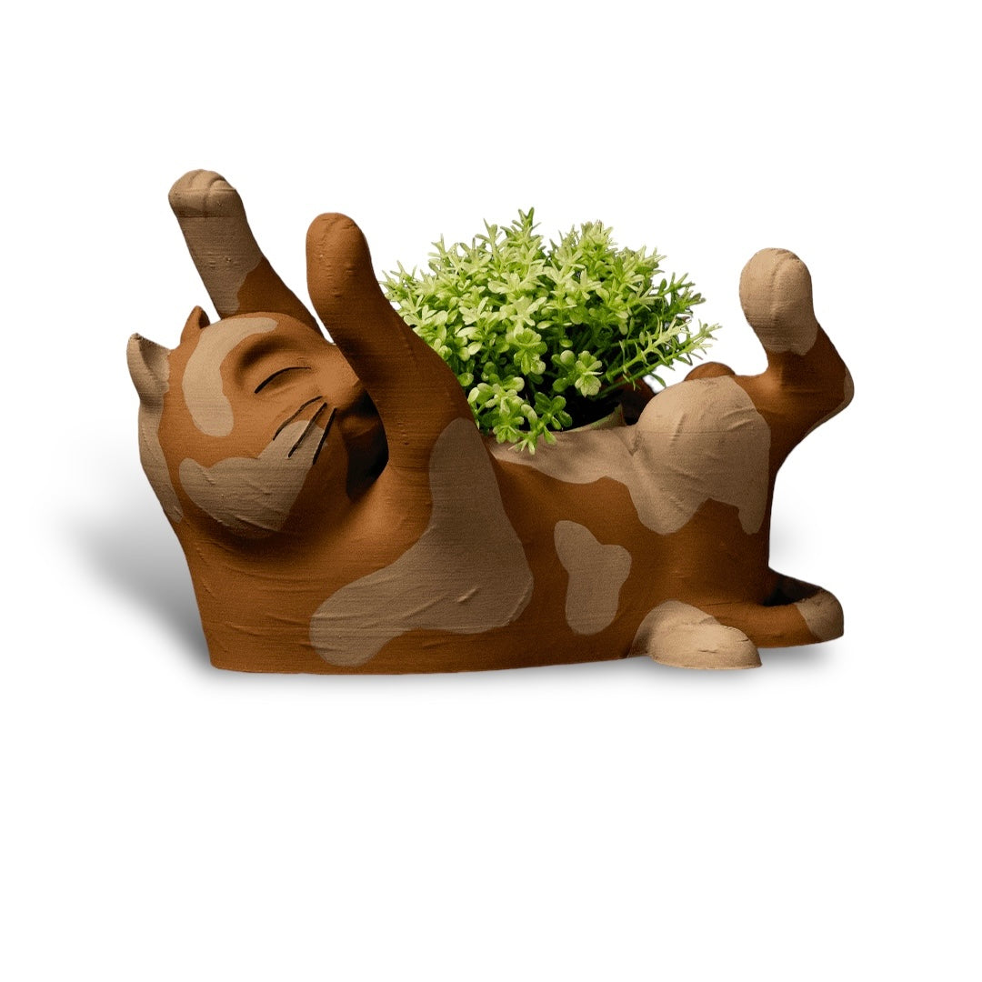 Kočko-květináč - 3D omalovánky