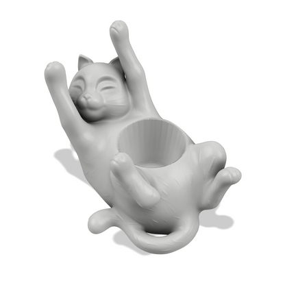 Kočko-květináč - 3D omalovánky