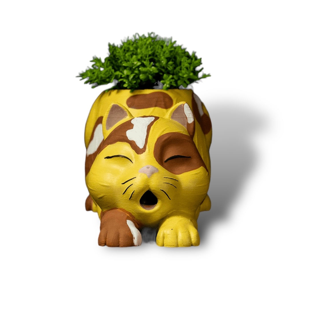 Kočko-květináč - 3D omalovánky